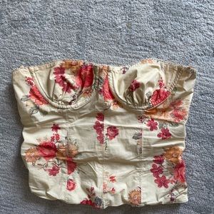 Floral crochet corset top